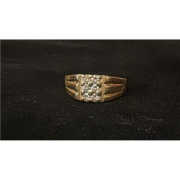 APPROX 14K MENS RING SET WITH DIAMONDS (.06CT, 6G)