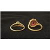 Image 3 : APPROX 14K LADIES RING SET WITH OPAL AND DIAMONDS & APPROX 10K LADIES RING SET WITH RED