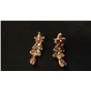 Image 1 : PAIR APPROX 14K EARRINGS SET WITH GARNETS (6G)
