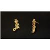 Image 2 : PAIR APPROX 14K EARRINGS SET WITH GARNETS (6G)