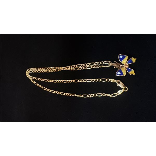 APPROX 14K CHAIN (18") SET WITH APPROX 14K BUTTERFLY PENDANT (6.1G)