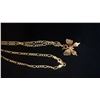 Image 2 : APPROX 14K CHAIN (18") SET WITH APPROX 14K BUTTERFLY PENDANT (6.1G)