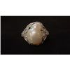 Image 1 : APPROX 10K LADIES RING SET WITH PEARL AND DIAMONDS (.015-.04CT, 8.2G)