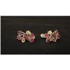 Image 1 : PAIR APPROX 10K EARRINGS SET WITH RUBIES (4.8G)