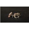 Image 2 : PAIR APPROX 10K EARRINGS SET WITH RUBIES (4.8G)