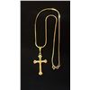 Image 1 : APPROX 10K CHAIN (16") WITH APPROX 14K CROSS PENDANT (5.2G)