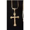 Image 2 : APPROX 10K CHAIN (16") WITH APPROX 14K CROSS PENDANT (5.2G)