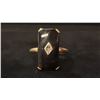 Image 1 : APPROX 10K LADIES RING SET WITH ONYX & DIAMONDS (4.7G)