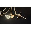 Image 2 : APPROX 10K CHAIN (20") WITH APPROX 10K/SILVER CROSS PENDANT & TWO APPROX 10K PENDANTS (10.9G)