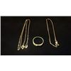 Image 1 : APPROX 10K CHAIN (14"), APPROX 10K ANKLET (7") & APPROX 10K LADIES RING SET WITH DIAMOND (2.9G)