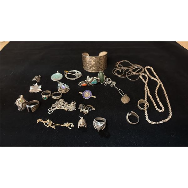 MISC JEWELRY (1.75G GOLD & 190.5G SILVER CONTENT)