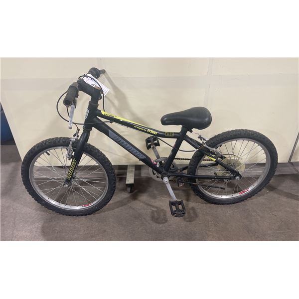 2 BIKES: INFINITY CRAZYHORSE HT20 BLACK 6 SPEED CHILDRENS BIKE & NORCO GREY 12 SPEED FRONT