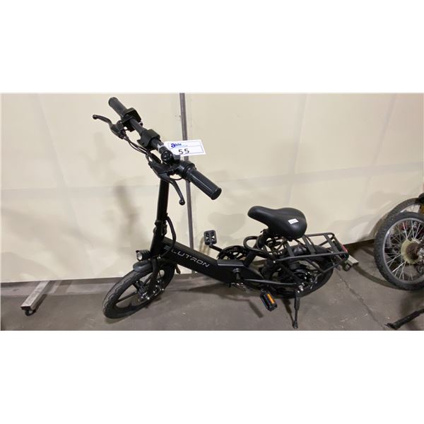 BLUETRON BLACK ELECTRIC MINI BIKE WITH FULL DISC BRAKES *NO KEYS, NO CHARGER, NO BATTERY*