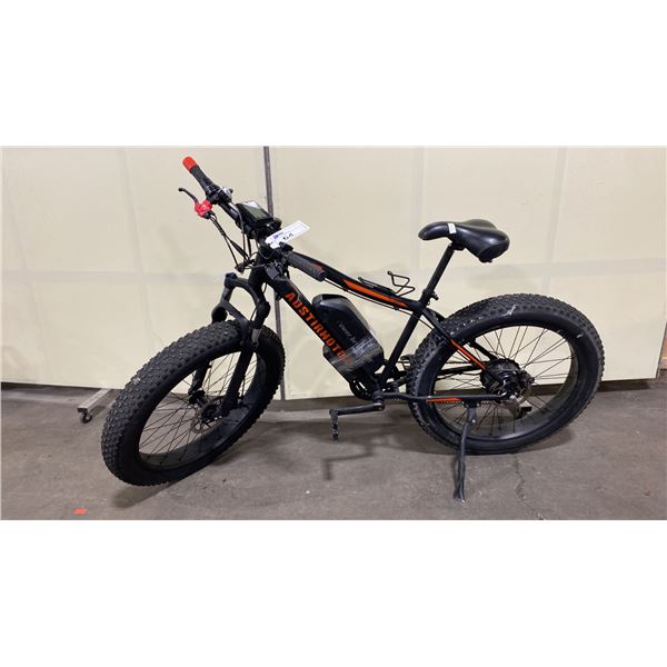 AOSTIRMOTOR BLACK  7 SPEED FRONT SUSPENSION ELECTRIC BIKE WITH FULL DISC BRAKES