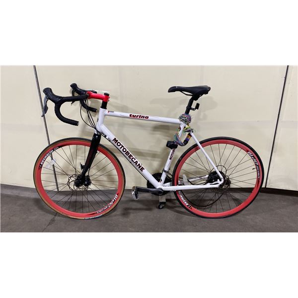 MOTOBECANE WHITE 24 SPEED RACING BIKE WITH DISC BRAKES
