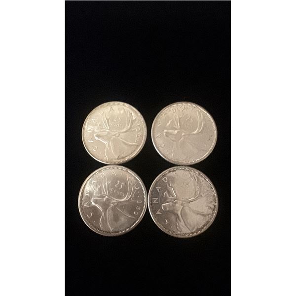 SILVER QUARTERS 3 1959 & 1 1966
