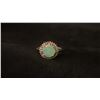 Image 1 : STERLING SILVER 14K GOLD PLATED RING SET WITH EMERALD AND MULTICOLOURED SAPPHIRES SIZE 8