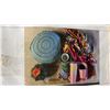 Image 6 : 60+ BOXES OF ASSORTED SET DEC ITEMS INCLUDING CURTAINS, FABRIC, CRAFT SUPPLIES, PILLOWS, SHOES,