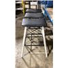 Image 3 : 3 BLACK/WHITE PLANT STANDS & 3- 26" H PADDED STOOLS