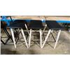 Image 4 : 3 BLACK/WHITE PLANT STANDS & 3- 26" H PADDED STOOLS