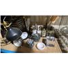 Image 4 : SHELF OF ASSORTED HOME/KITCHEN ITEMS INCLUDING CUTLERY SETS, DISH SETS, JARS, MORTAR & PESTLES,