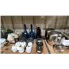Image 3 : SHELF OF ASSORTED HOME DECOR ITEMS INCLUDING VASES, FAUX PLANTS, PICTURE FRAMES, DECORATIVE JARS,