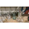Image 2 : SHELF OF ASSORTED DRINKING GLASSES, JARS, ICE BUCKET & DECANTERS