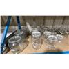 Image 5 : SHELF OF ASSORTED DRINKING GLASSES, JARS, ICE BUCKET & DECANTERS