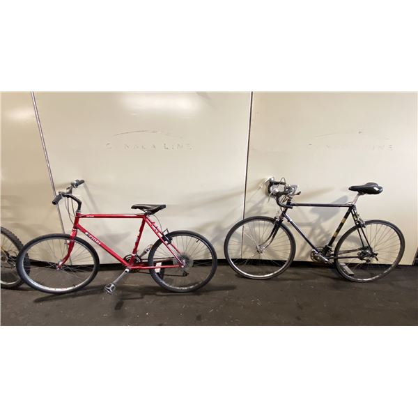 2 VINTAGE ROAD BIKES: FIORI SAN REMO RED 18 SPEED & NISHIKI BLUE 15 SPEED
