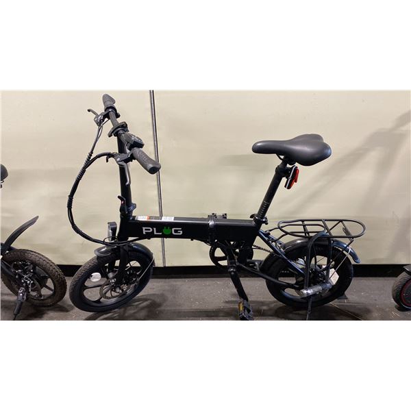 PLUG BLACK COMPACT FOLDING ELECTRIC BIKE *NO CHARGER*