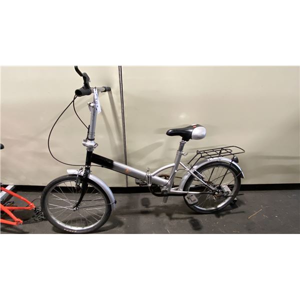 SILVER/BLACK VINTAGE STYLE FOLDING BIKE