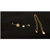 Image 1 : APPROX 14K CHAIN (15") WITH APPROX 14K PENDANT SET WITH OPAL, PAIR APPROX 14K EARRINGS SET WITH