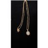 Image 3 : APPROX 14K CHAIN (15") WITH APPROX 14K PENDANT SET WITH OPAL, PAIR APPROX 14K EARRINGS SET WITH