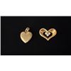 Image 1 : APPROX 10K HEART PENDANT & APPROX 14K HEART PENDANT SET WITH DIAMONDS (.03CT, 3.2G)