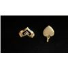 Image 2 : APPROX 10K HEART PENDANT & APPROX 14K HEART PENDANT SET WITH DIAMONDS (.03CT, 3.2G)