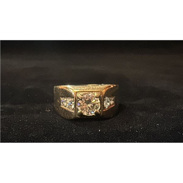 APPROX 14K MENS RING SET WITH DIAMONDS (.04-.85CT, 7.3G)