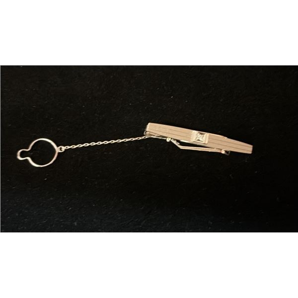 APPROX 14K TIE CLIP SET WITH DIAMOND (3.6G)