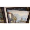 Image 2 : TWO FRAMED PAINTINGS; SMALL FRAMED CITYSCAPE-OIL ON CANVAS SIGNED 'BURNETT', LARGE FRAMED