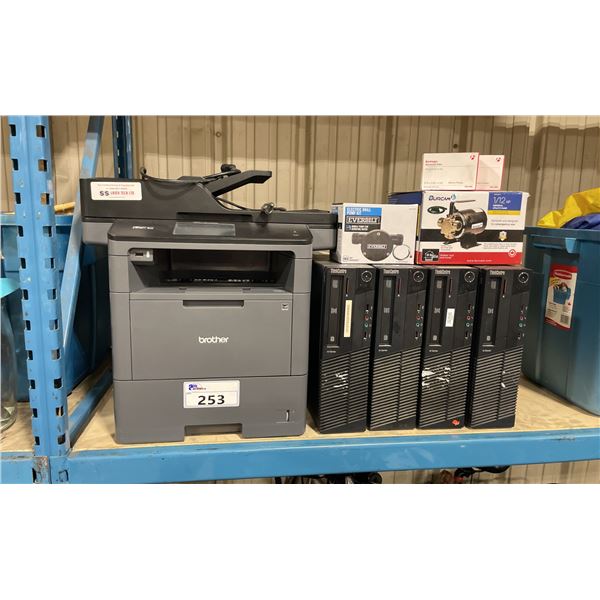 BROTHER MFC-L6700DW ALL-IN-ONE COMPUTER PRINTER WITH POWER CORD, 4 THINKVISION M SERIES DESKTOP