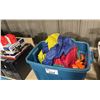 Image 2 : BLUE BIN OF SMALL FABRIC INFLATABLE TOY WITH ELECTRIC PUMP *BIN INCLUDED*