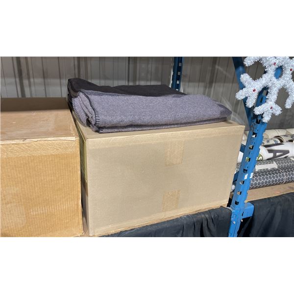 BOX OF 10 NEW GREY INDUSTRIAL FIRST AID BLANKETS