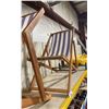 Image 2 : PAIR OF SAFAVIEH TEAK FRAMED FABRIC FOLDING PORTABLE BEACH CHAIRS