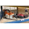 Image 1 : STIHL MINI GAS POWERED PORTABLE CHOP SAW & MILWAUKEE M18 CORDLESS BAND SAW WITH BATTERY *NO CHARGER*