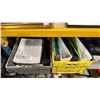 Image 2 : SHELF OF ASSORTED OFFICE ACCESSORIES, CAMERA LENSES AND EMPTY TOTE BINS
