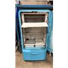 Image 3 : TEAL COOLERATOR VINTAGE FRIDGE *PROP ONLY* & PAINTED WOOD CHILDRENS DESK, SEAT AND