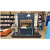 Image 1 : LARGE WOODEN DECORATIVE CHROME ACCENT PLATFORM STAGE/DISPLAY WITH ASSORTED FURNITURE &