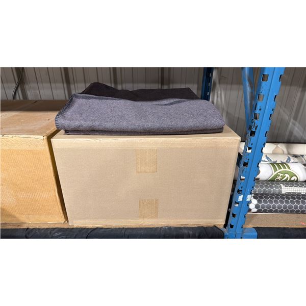 BOX OF 10 NEW GREY INDUSTRIAL FIRST AID BLANKETS