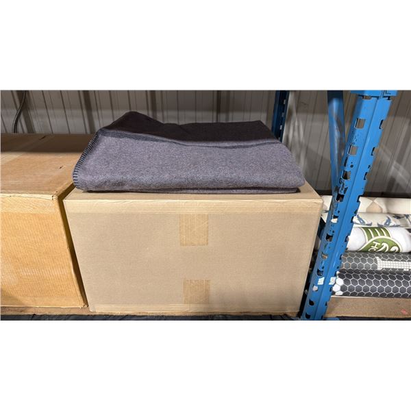 BOX OF 10 NEW GREY INDUSTRIAL FIRST AID BLANKETS