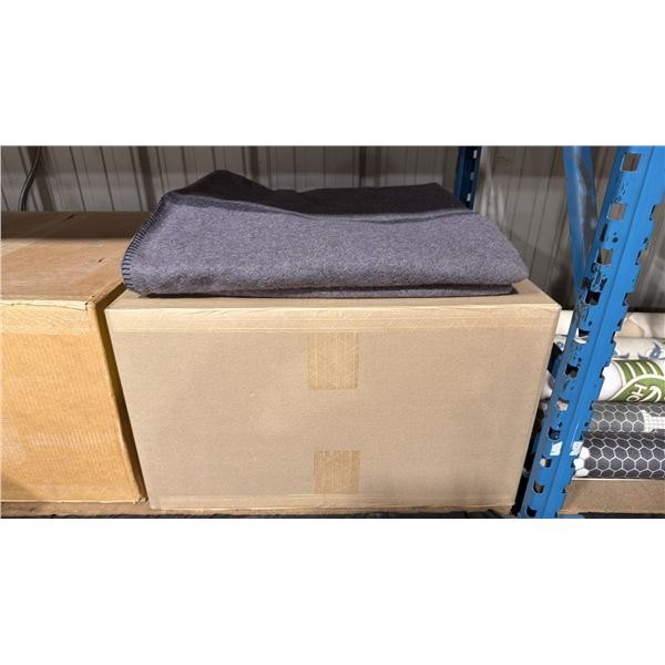 BOX OF 10 NEW GREY INDUSTRIAL FIRST AID BLANKETS