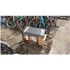 Image 1 : METAL MOBILE CART WITH ASSORTED STONE FLOOR / WALL TILE & TGT CERAMIC TILES *MOBILE CART INCLUDED*